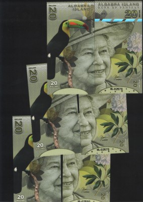 Aldabra Island bancnota fantezie 20 $ 2018 pret pe bucata foto
