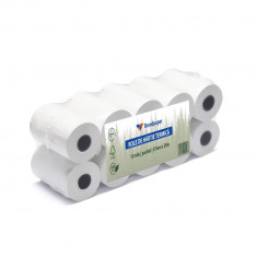 Set 10 Role Termice ROLLIS, 57mm x 30m, Hartie Termica 48 g/m² fara Bisfenol A (BPA), Tub 12 mm