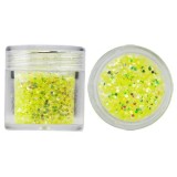 Hexagoane &icirc;n pulbere de sclipici, 1mm - galben neon, 10g, INGINAILS