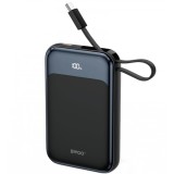 Baterie Externa Wireless BWOO BO-P80, 10000mAh, 22.5W, PD + FQI, 1 x QI - 2 x USB-C, Neagra