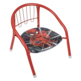 Scaun Metalic Rosu pentru Copii, cu Model SpiderMan, 36x35x36 cm