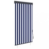 Jaluzea tip rulou de exterior, albastru si alb, 100 x 250 cm GartenMobel Dekor, vidaXL