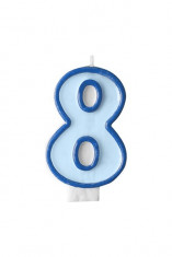 Lumanare de tort pentru aniversari cifra 8 albastru foto