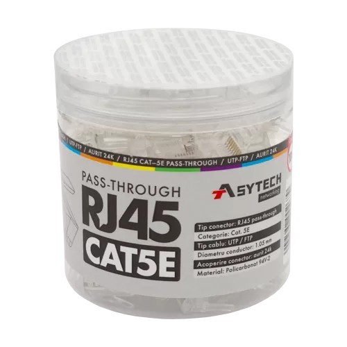 Mufa RJ-45 UTP Cat.5e EZ Passthrough (100 buc) RJ45-CAT5-EZ-JAR
