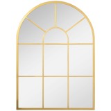 Homcom Oglinda Moderna de Perete &ndash; Arcuita 70&times;50 cm, Stil Fereastra Negru | Aosom Romania