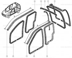 Cheder pavilion OE Renault Kangoo Dreapta , original 7700400249 foto