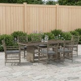 Cumpara ieftin Set dining pentru exterior 7 buc. Gri poliratan