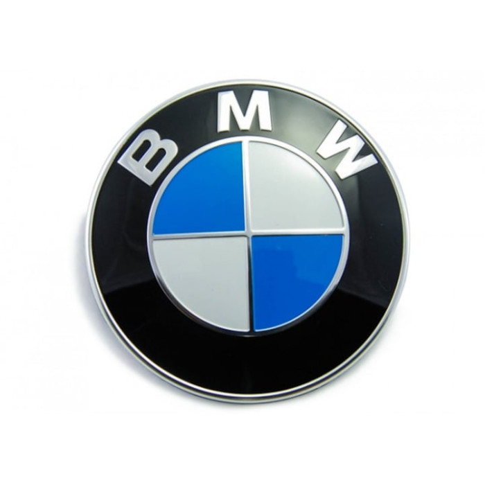 Emblema BMW capota/portbagaj 82mm albastru+alb