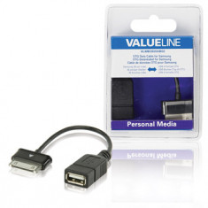 Cablu de date OTG pentru Samsung 30-pini tata - USB A mama 0.20 m, negru foto