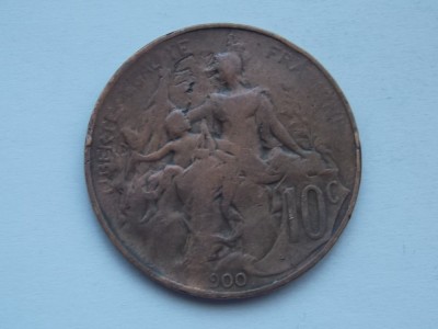10 CENTIMES 1900 FRANTA foto