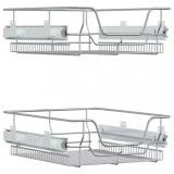 Cumpara ieftin Cosuri retractabile din sarma, 2 buc., argintiu, 45 cm