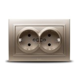 Priză dublă Schuko 16A titan Zena - ELBI