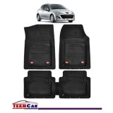 Covorase Auto TeamCar&reg; Tip Tavita Compatibile Peugeot 207 (2006-2014)-Negru-Material Rezistent, Cauciuc