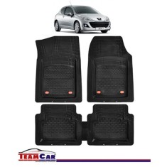 Covorase Auto TeamCar&reg; Tip Tavita Compatibile Peugeot 207 (2006-2014)-Negru-Material Rezistent