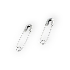 Set 100 ace de siguranta Crisalida, lungime 18 mm, argintii