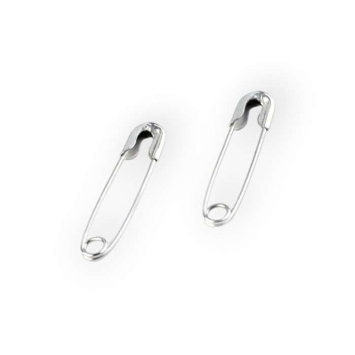 Set 100 ace de siguranta Crisalida, lungime 18 mm, argintii