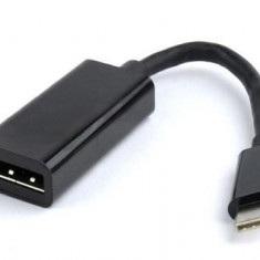 Adaptor GEMBIRD A-CM-DPF-01, USB 3.1 Type-C - DisplayPort, 15cm, 4K UHD/60Hz (Negru)