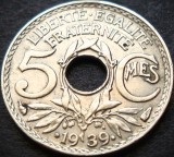 Cumpara ieftin Moneda istorica 5 CENTIMES - FRANTA, anul 1939 * cod 4827, Europa