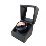 Cumpara ieftin Watch Winder 1 Ceas Piele Ecologica Neagra Imprimeu Strut Watchbox WW3903 Cutie Rotativa Automata Silentioasa 14cm