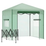 Outsunny Seră Seră Seră cu Ușă și Fereastră Rulante PE Oțel Verde &Icirc;nchis 238 x 178 x 240 cm | Aosom Romania