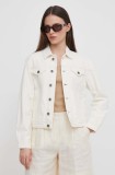 Pepe Jeans geacă din denim femei, culoarea bej, de tranziție