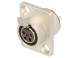 Soclu XLR Mini Mamă 5 Pin Lipire 4A 0.5mm2 AG5FCRV