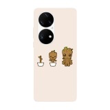 Husa compatibila cu Huawei P50 Pro model Hi I&amp;#039;m Groot, Silicon, TPU, Viceversa, Transparent, Carcasa
