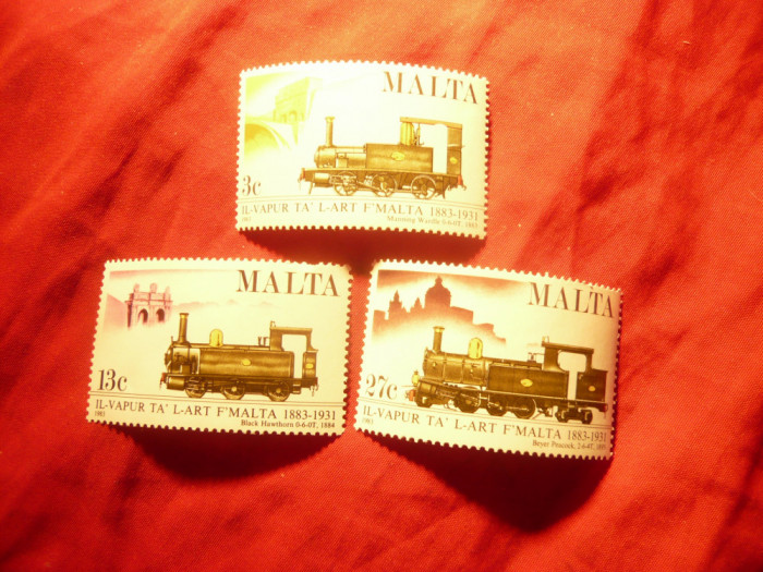 Serie Malta 1983 Locomotive , 3 valori