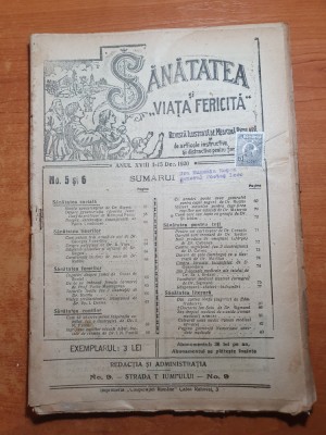 sanatatea si viata fericita 1-15 decembrie 1920-revista de medicina populara foto