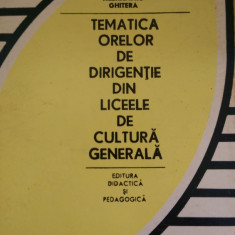 Tematica orelor de dirigentie din liceele de cultura generala A.Ghitera 1971