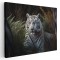 Tablou canvas tigru alb in natura, negru, alb, verde 1111 Tablou canvas pe panza CU RAMA 50x70 cm