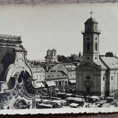 Lugoj, Biserica si bazarul// CP fotografica