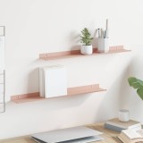 vidaXL Raft suspendat Pe perete 2 pcs Roz 60 x 9 x 2,5 cm Oțel 8003962