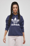 adidas Originals hanorac de bumbac HE6951 femei, culoarea bleumarin, cu imprimeu HE6951-SHANAV