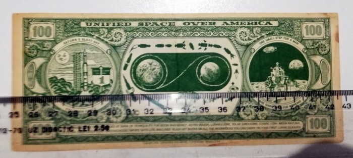RARA -BANCNOTA ? MOONDUST CERTIFICATE COMEMORATIVA