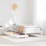 VidaXL Cadru pat fără saltea, alb, 90x190 cm, lemn masiv de pin