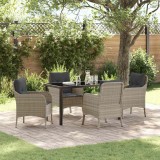 Cumpara ieftin Set de masă pentru grădină 5 pcs Gri deschis Rattan poli