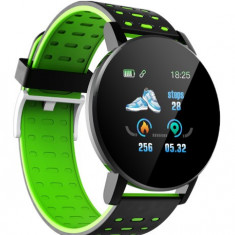 Smartwatch Techstar® 119, Verde, Unisex, Waterproof, IP67, BT 4.0, Ecran 1.3 inch, Conectare Android si iOS