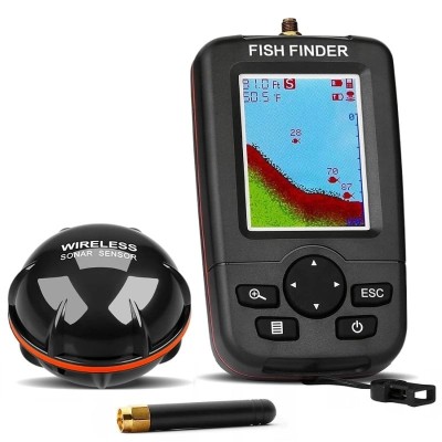 Sonar Pescuit Fish Finder Wireless iUni XJ-01, Ecran Color LCD 2.8&amp;quot;, Senzor 90&amp;deg;, Adancime 36m, Distanta de comunicare pana la 100m, 125KHz foto