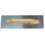 Gletiera cu dinti 380x130 mm, maner din lemn, otel inox, Top Strong