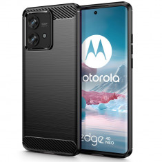 Husa Tech-Protect TPUcarbon pentru Motorola Edge 40 Neo Negru