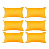 Set 6 Perne decorative dreptunghiulare, 50x30 cm, pline cu Puf Mania Relax, culoare galben, Palmonix