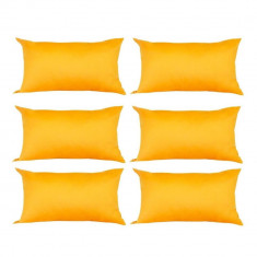 Set 6 Perne decorative dreptunghiulare, 50x30 cm, pline cu Puf Mania Relax, culoare galben