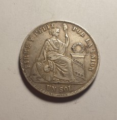 Peru 1 Sol 1868 Piesa Frumoasa