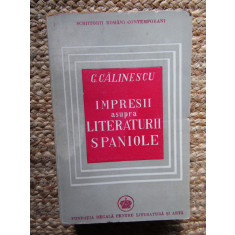 G.Calinescu / Impresii asupra literaturii spaniole (ed.I - 1946)