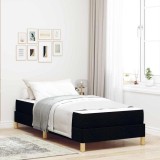 Cumpara ieftin Pat cu arcuri cu saltea Negru 100 x 200 cm tesatura