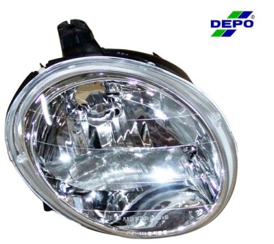 Far Daewoo Matiz 1998-2008, partea dreapta cu reglaj electric, tip bec H4, carcasa neagra, DEPO 222-1107R-LD-EM foto