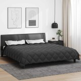 vidaXL Duvet de iarnă Negru și antracit 220 x 200 cm Microfibră 42025724