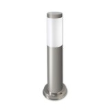 Lampa LED tip stalp, pentru exterior, IP44, soclu E27, inaltime 45 cm, argintie