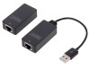 Cablu Extender USB 2.0 Digitus DA-70141, 50m, Negru, Prelungire cu 2xRJ45